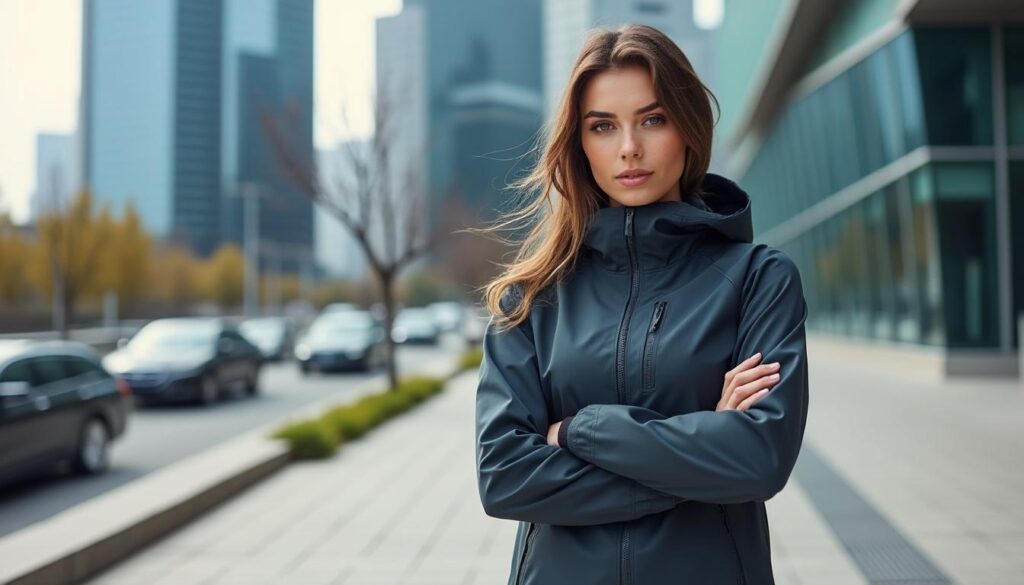 découvrez notre veste à capuche pour femme alliant coupe urbaine stylée et protection optimale contre les intempéries, idéale pour rester au sec avec élégance.